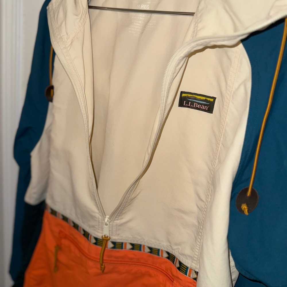 L.L. Bean Men's Mountain Classic Anorak Multi Color Size Medium - Picture 6 of 13